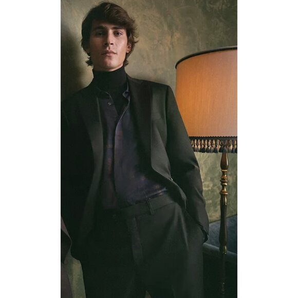 NEW $268 Robert Graham Russel Modern Fit Sharkskin Pants!  32  Very Dark Green - Picture 3 of 4